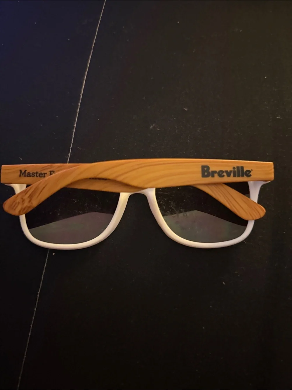 Breville White Frames with Wood-Effect Temples Sunglasses